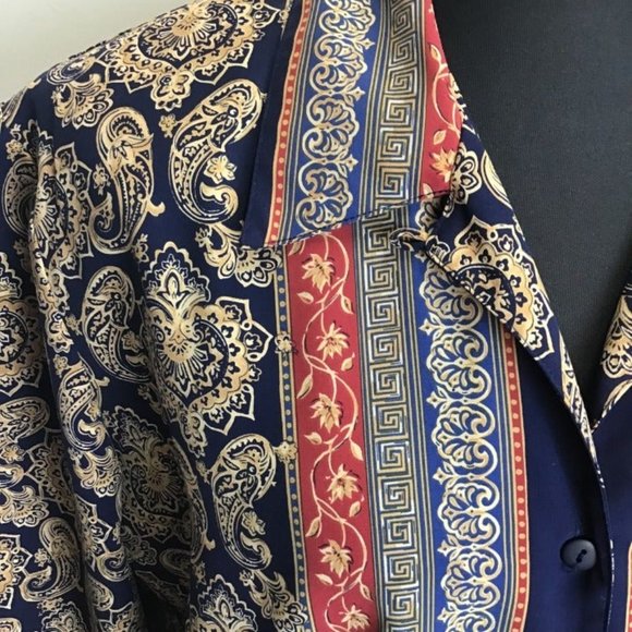 Vintage- Tan Jay Medallion/Paisley Button Down - Picture 4 of 9